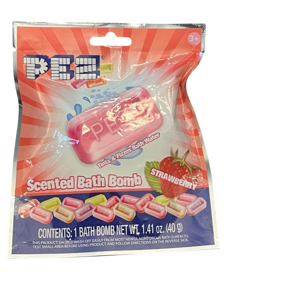 NOVELTY PEZ BATH BOMB‎ Strawberry Scented 1.41 Oz Ages 3+